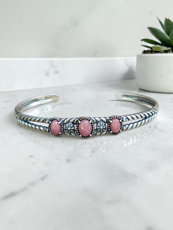 Carolyn Pollack Jewelry - Carolyn Pollack Relios Sterling Silver Cuff Bracelet With Rhodonite Gemstones